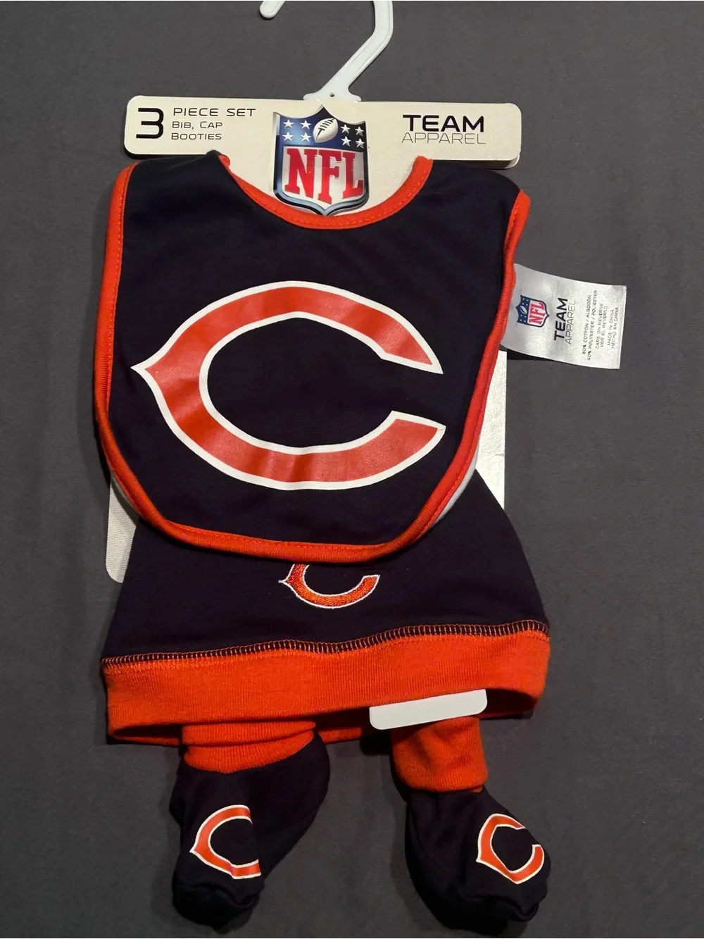 NFL Chicago Bears Bib, Hat, & Socks Baby 3 Piece Set